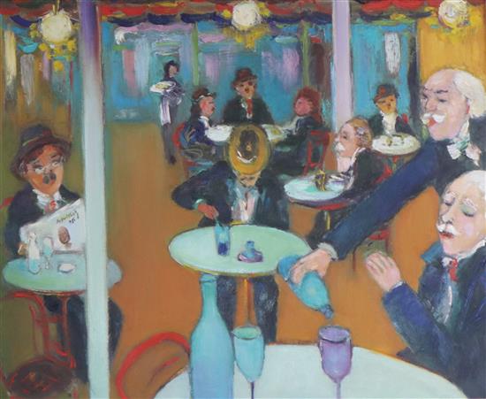 Robert Katz, oil on board, The Bistro, signed and dated 95, 50 x 60cm, Kinsman Robinson Galleries of Toronto